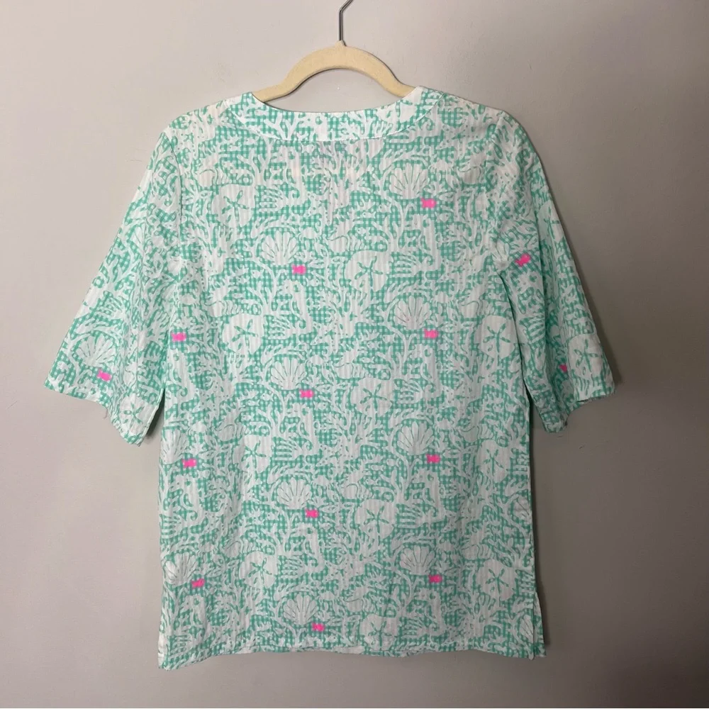 Vineyard Vines Girls Cotton Fish Print Tunic Beach Cover Up Top Size Large